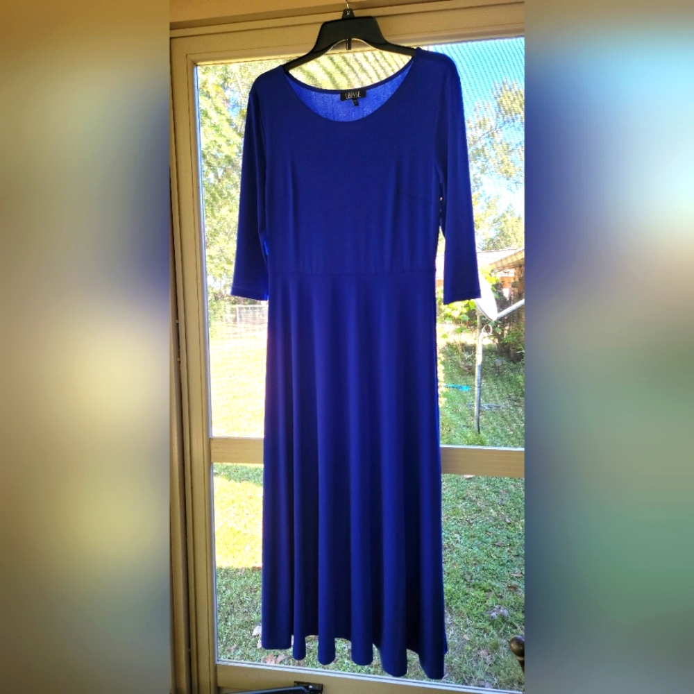 Royal blue maxi dress.